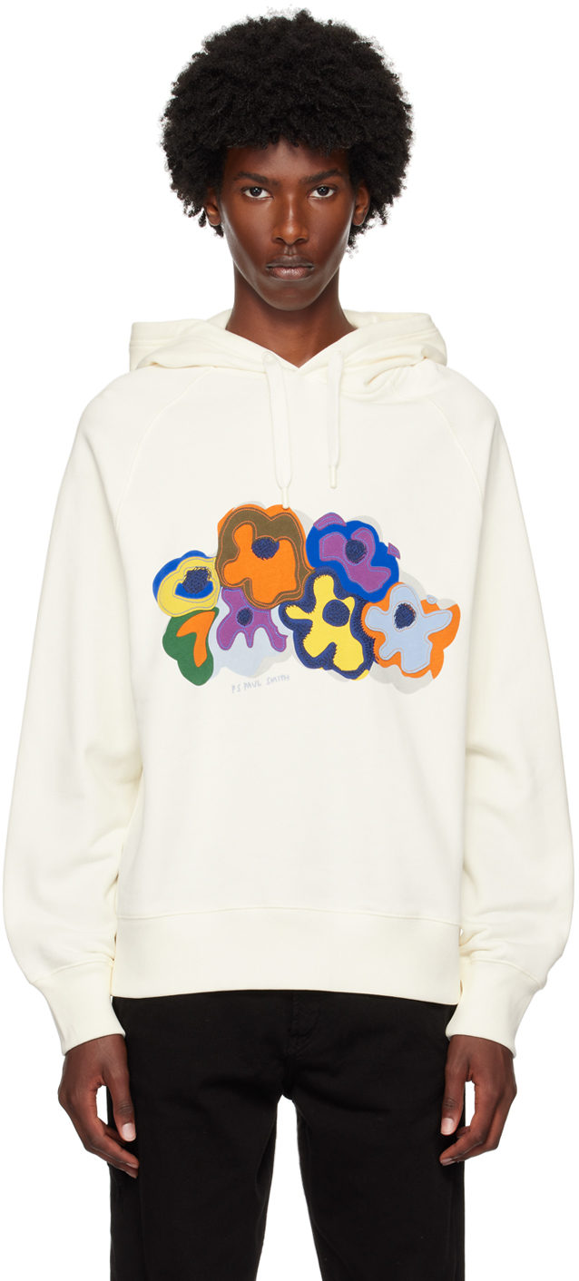 Shop Ps By Paul Smith White Embroidered Hoodie In 02 Whites