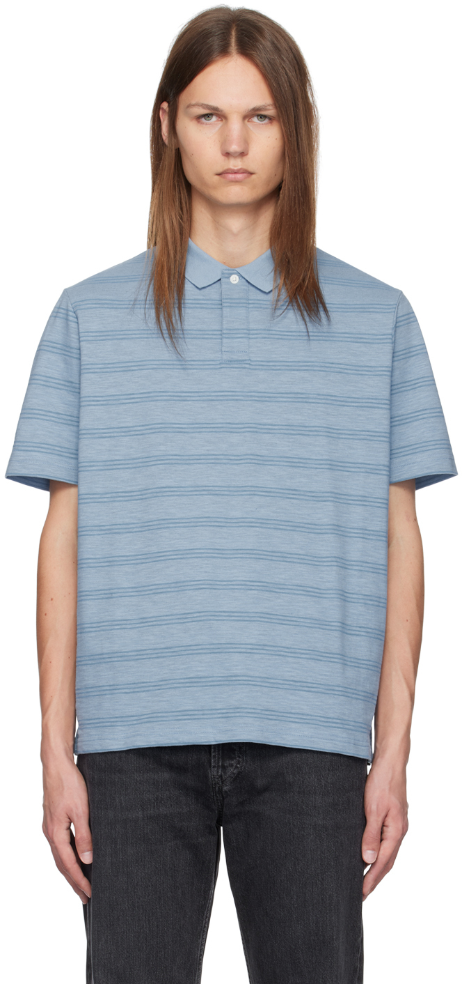 Blue Marl Stripe Polo