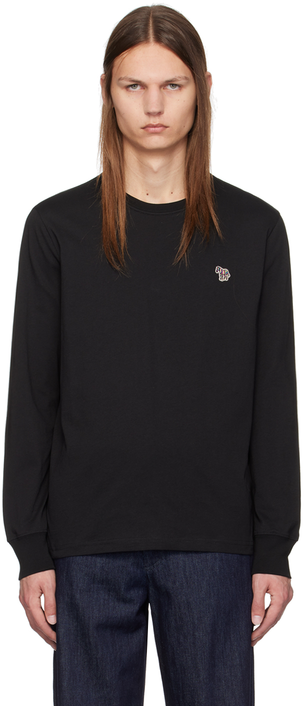 Shop Ps By Paul Smith Black Zebra Long Sleeve T-shirt In 79 Blacks