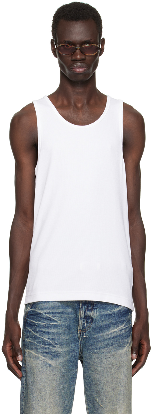 Shop Cdlp Three-pack White Rib Tank Top