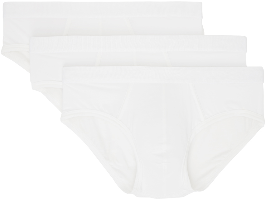 Shop Cdlp Three-pack White Y Briefs