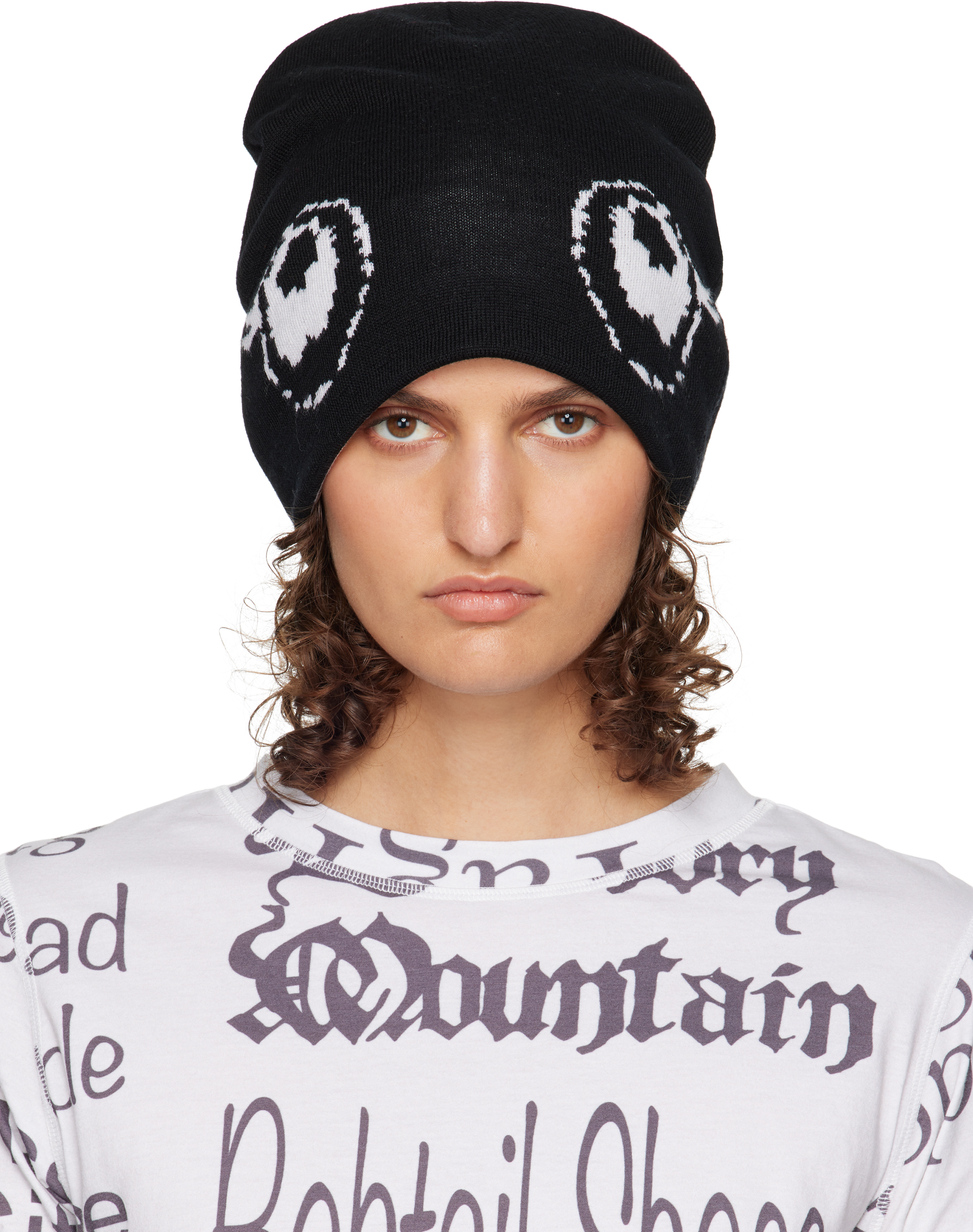 Black & White Reversible Pigeon Beanie