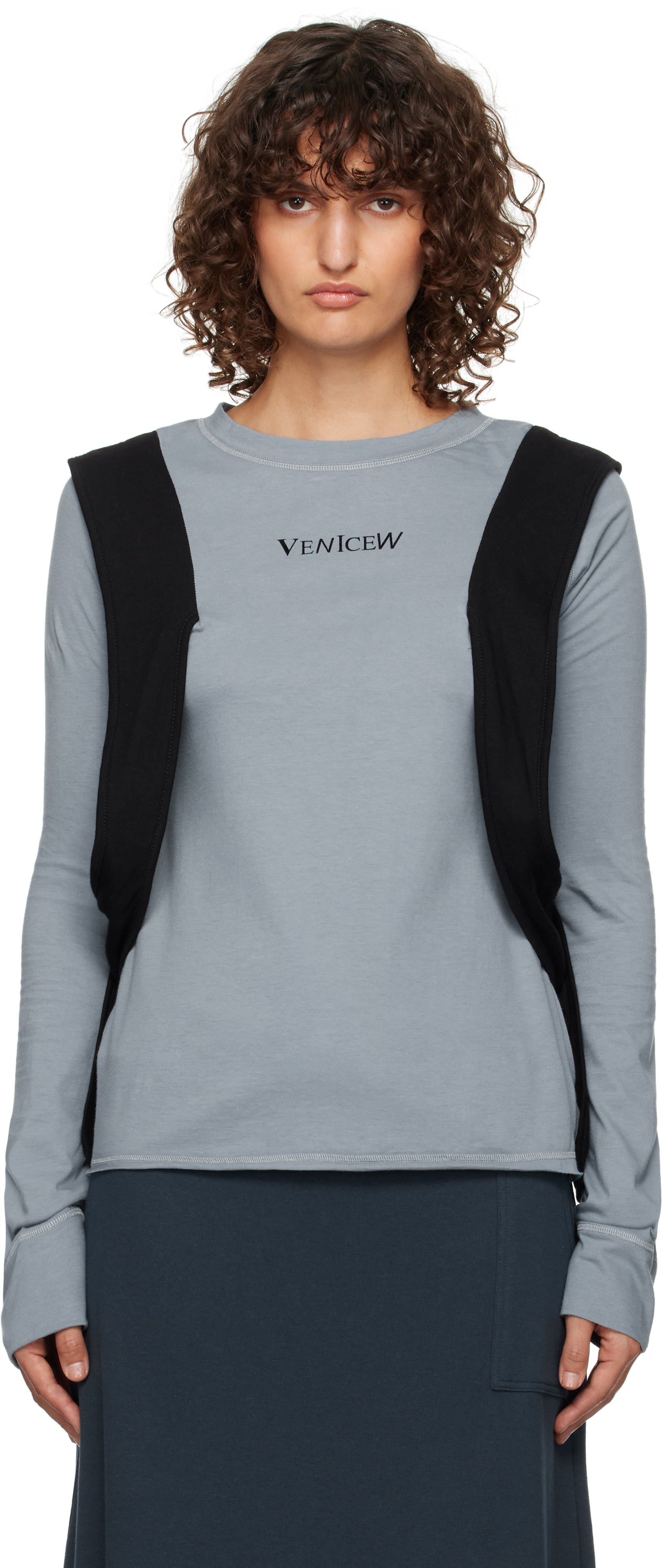 Shop Venicew Blue Backpack T-shirt In Storm/black