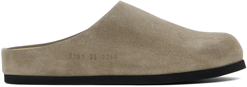 Shop Common Projects Taupe Suede Loafers In 0240 Taupe