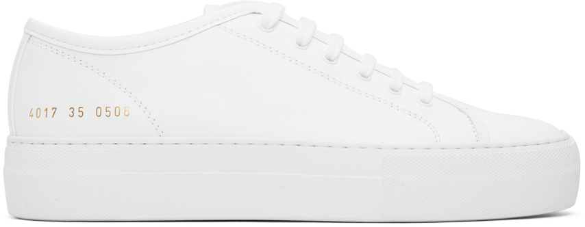 Shop Common Projects White Tournament Low Super Sneakers In 0506 White