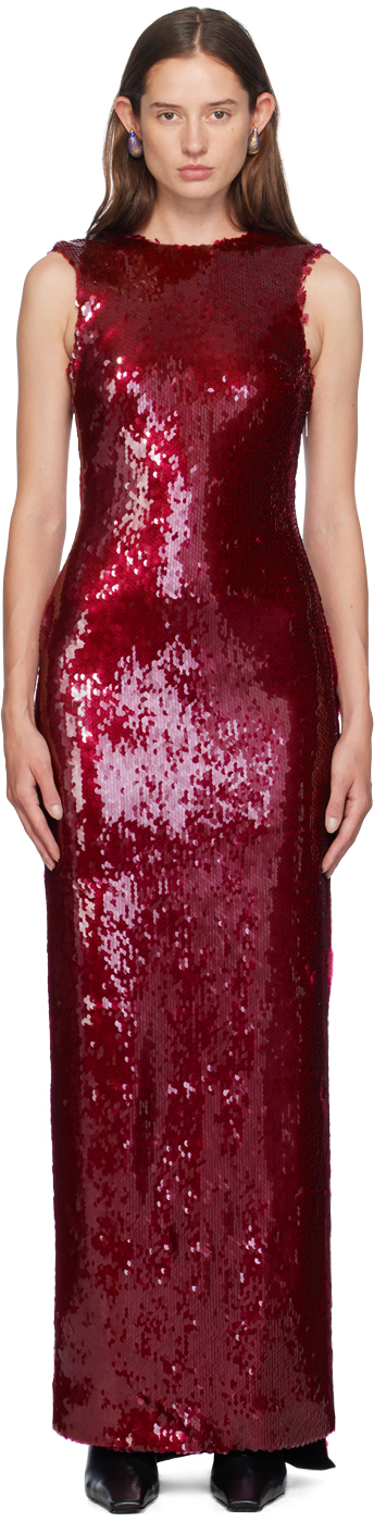 Burgundy Simm Gown Maxi Dress