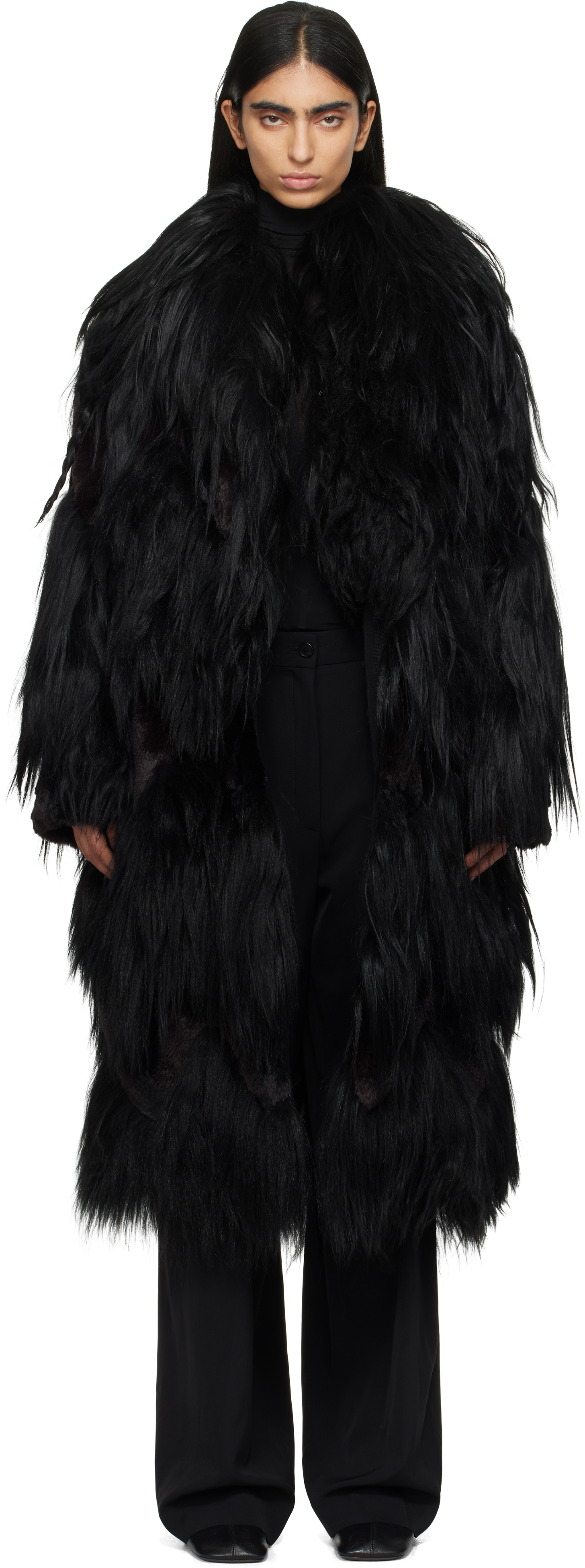 Black Lorona Shearling Coat