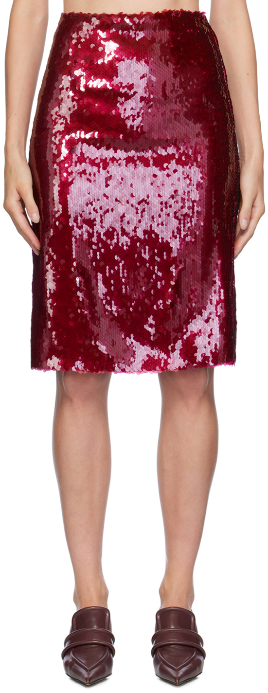 Burgundy Este Midi Skirt