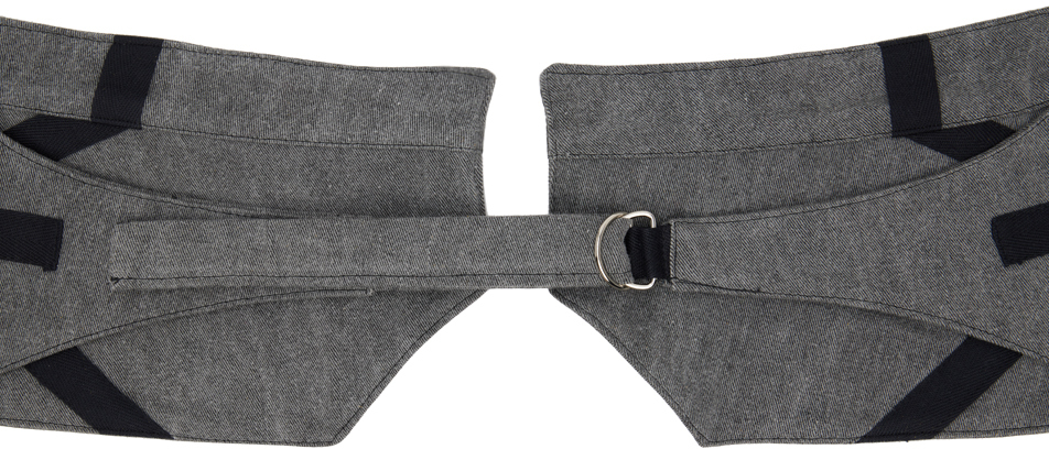 paula canovas del vas gray strap denim belt