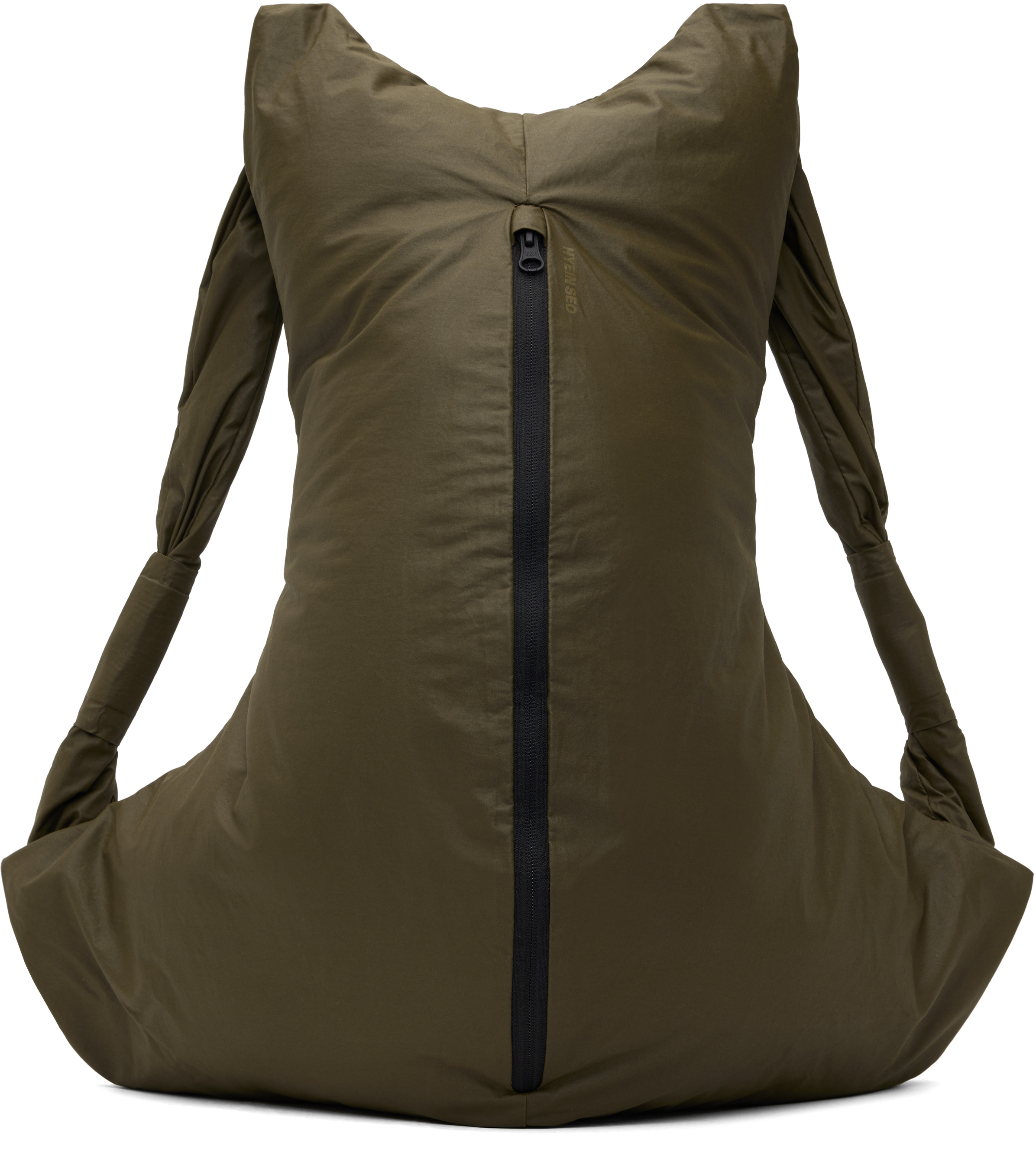 Shop Hyein Seo Khaki Drapery Backpack