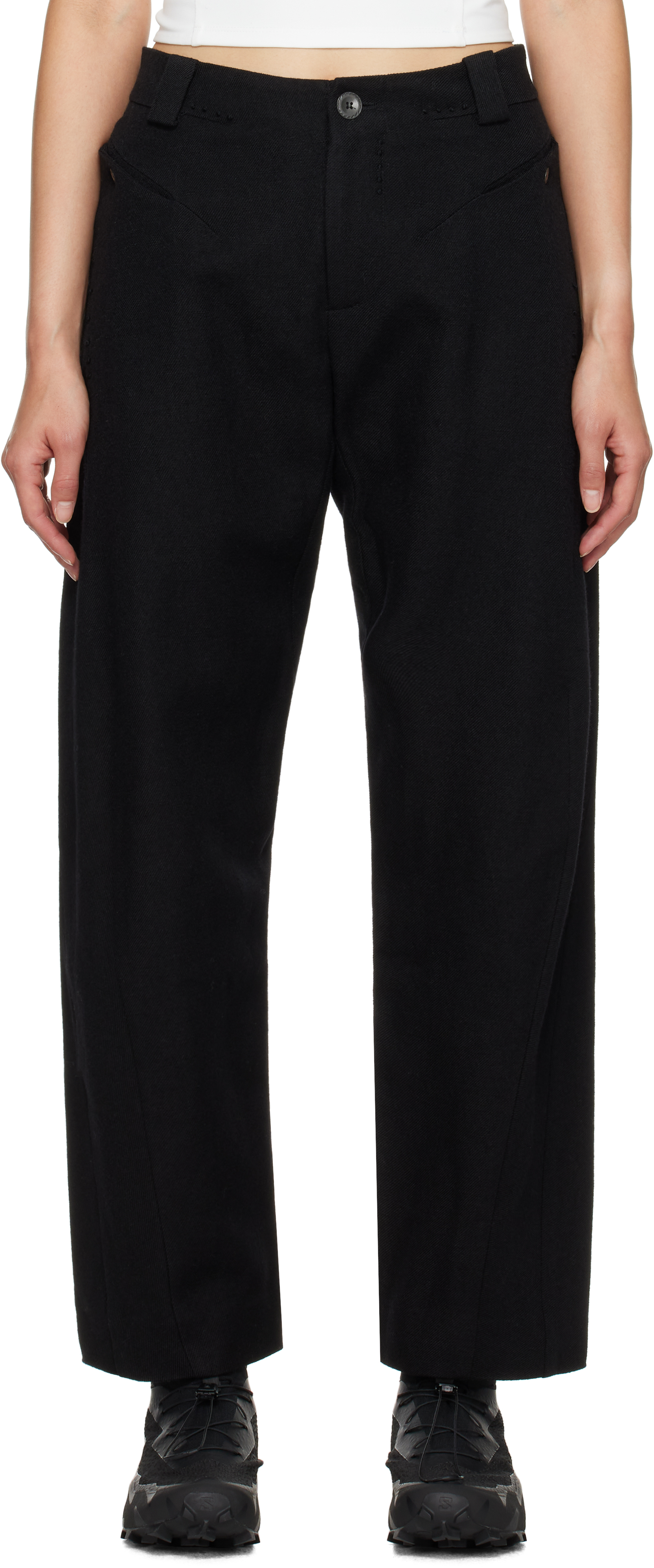 Black Bent Trousers