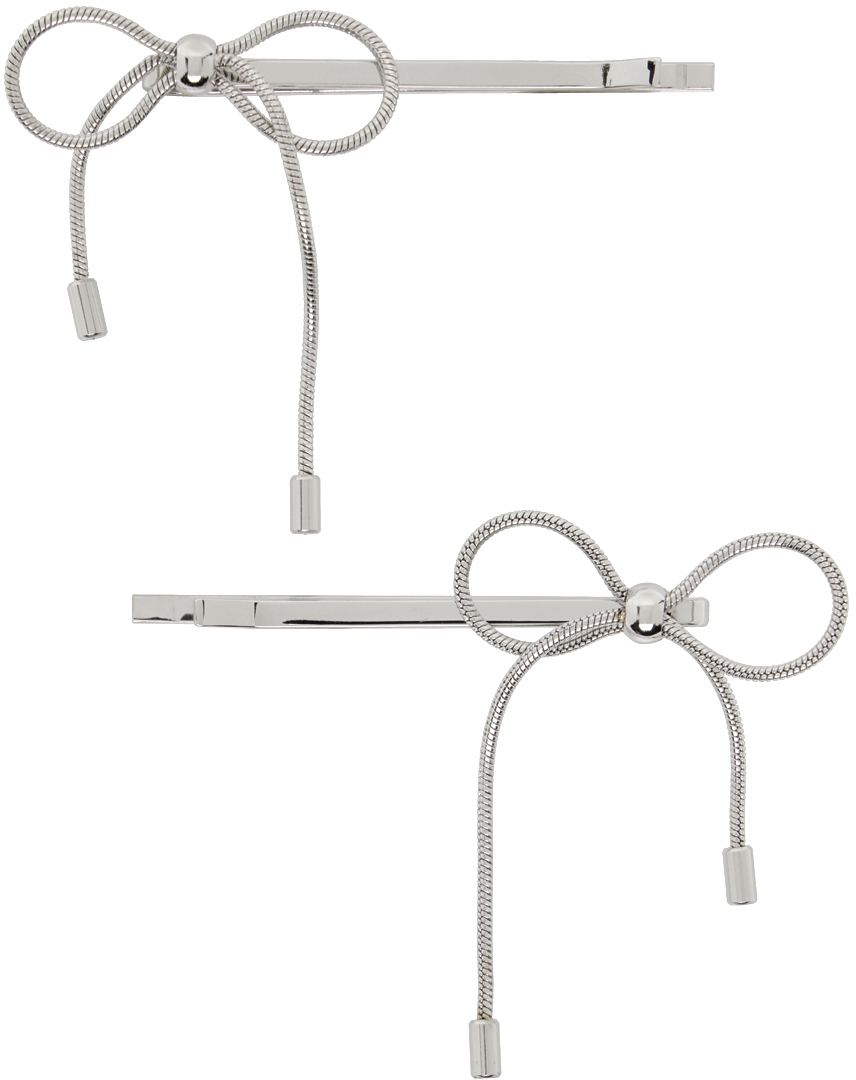 SSENSE Exclusive Silver Bow Hair Clips