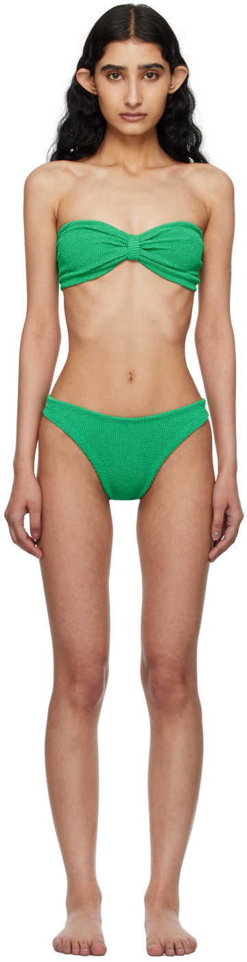 Shop Hunza G Green Jean Bikini In Emerald