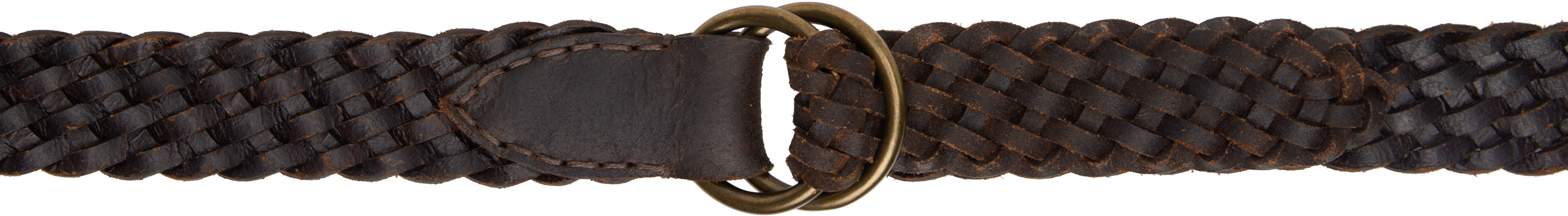 Brown Braided Leather Belt