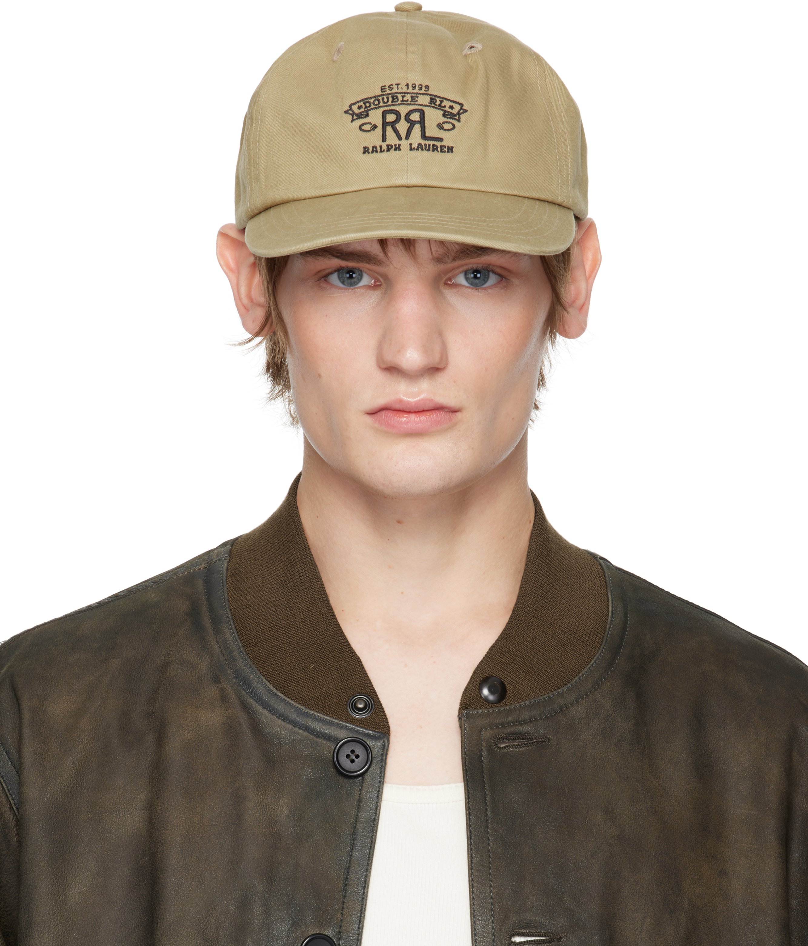 Khaki 'RRL' Ranch Logo Twill Ball Cap