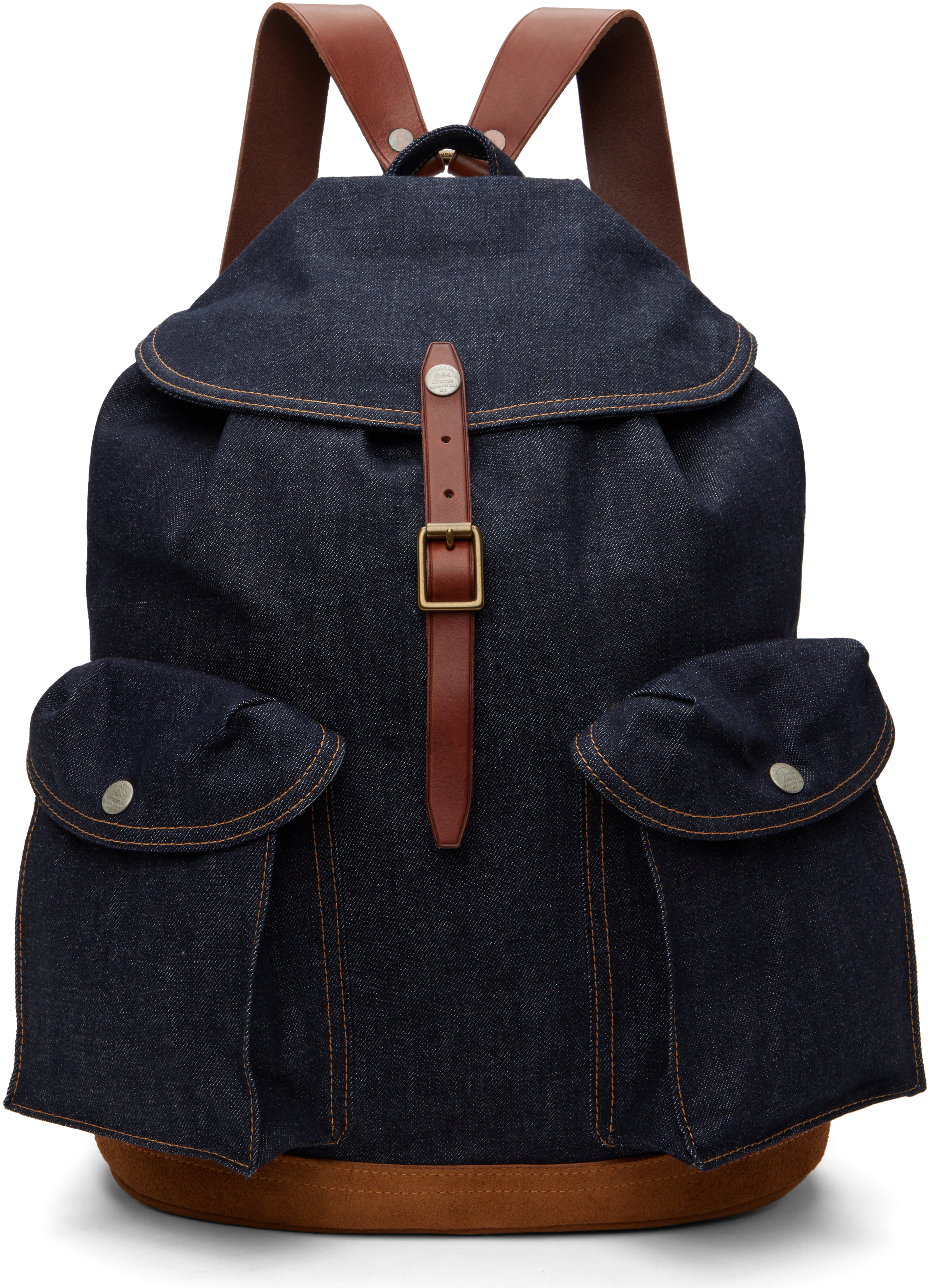 Navy Rucksack Denim Backpack