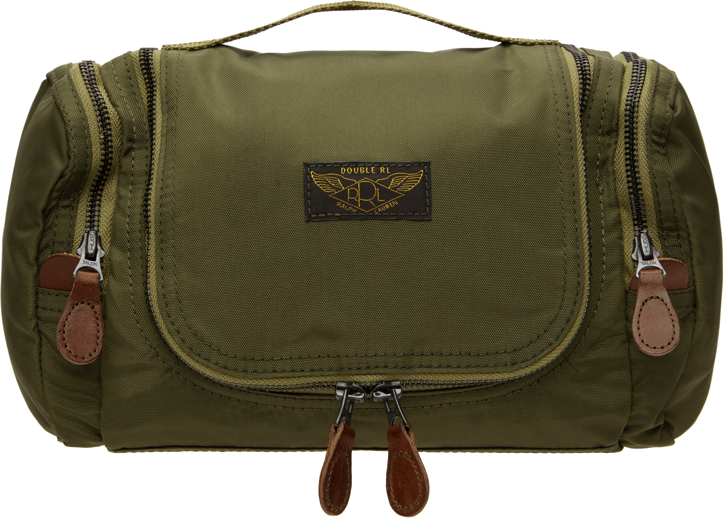 Green Nylon Canvas Travel Pouch