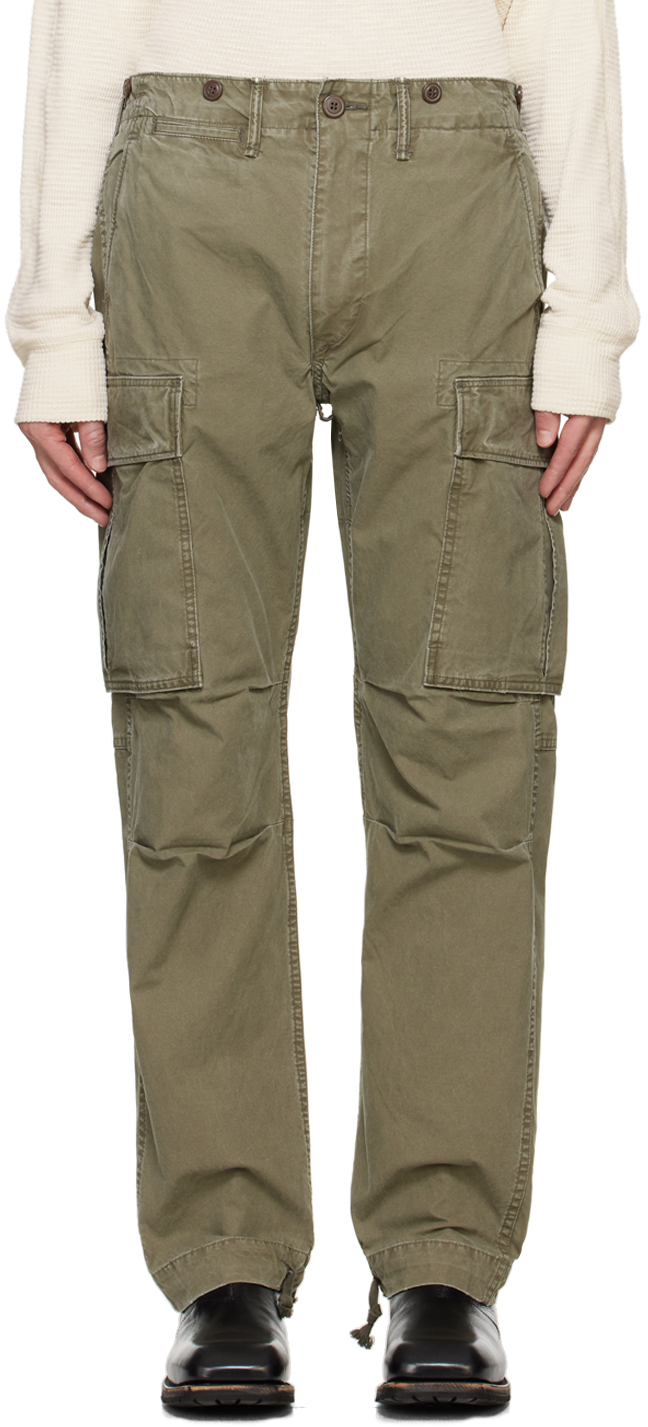 Shop Rrl Khaki Surplus Cargo Pants In Dark Olive