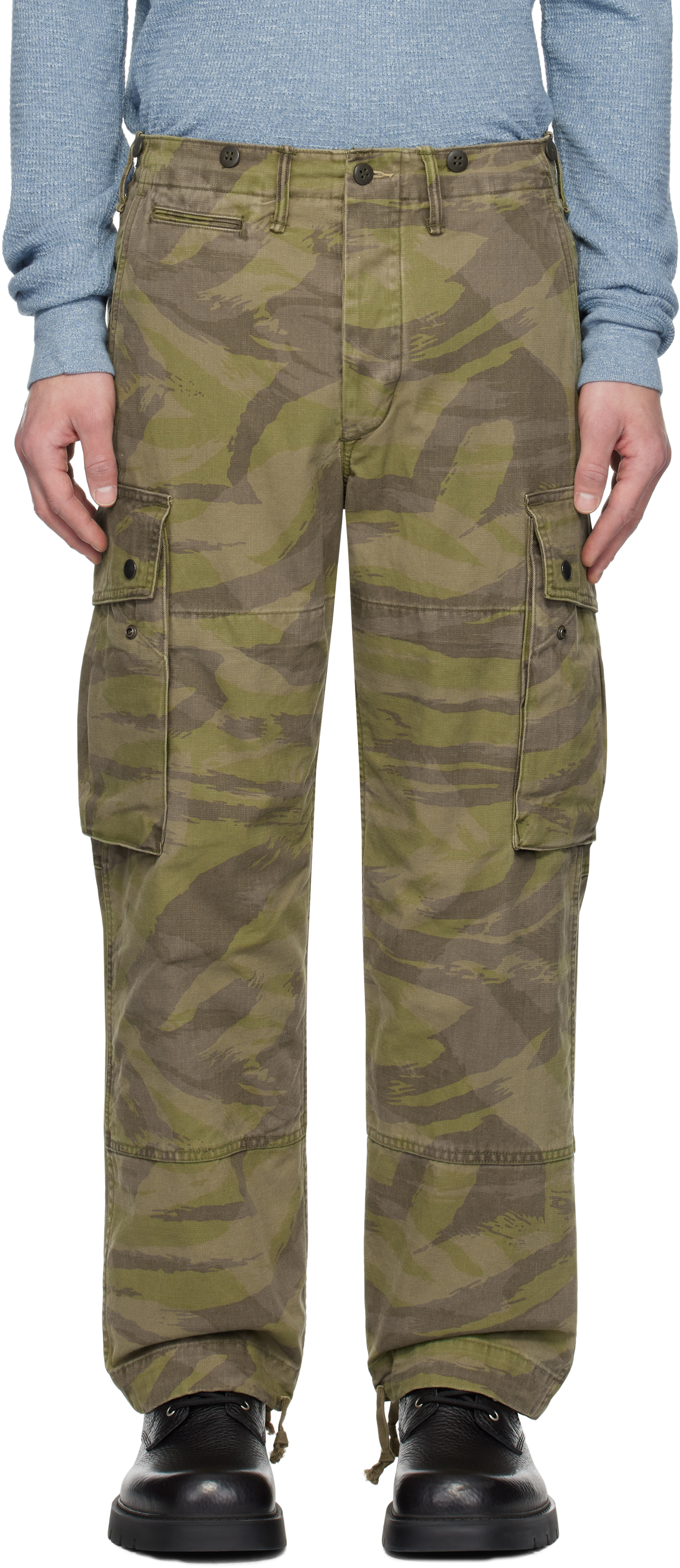 Khaki Camo Twill Cargo Pants