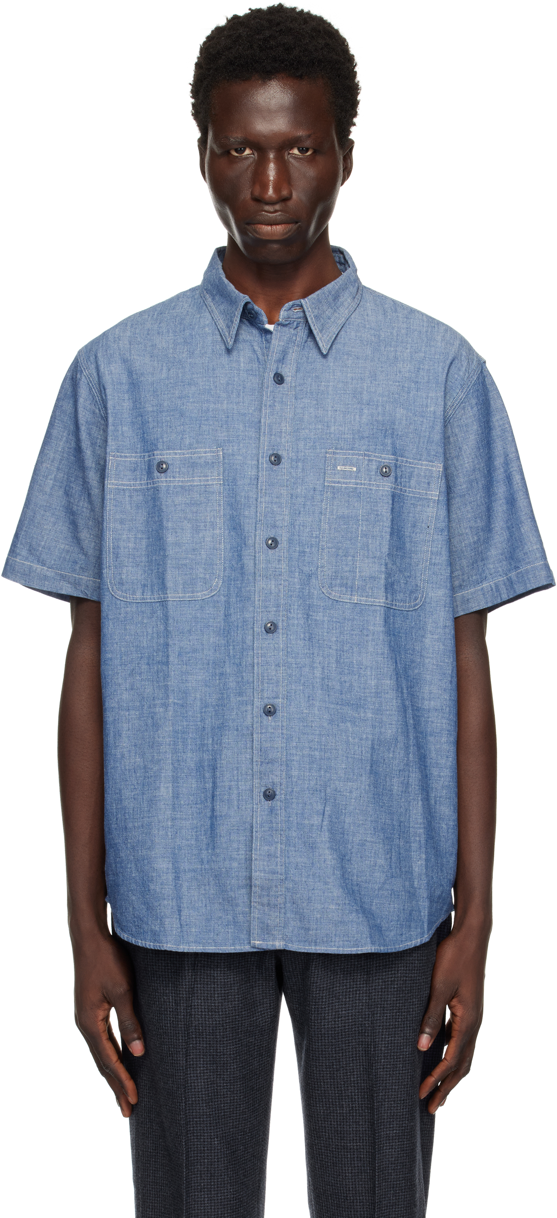 Blue Cotton Craftsman Shirt