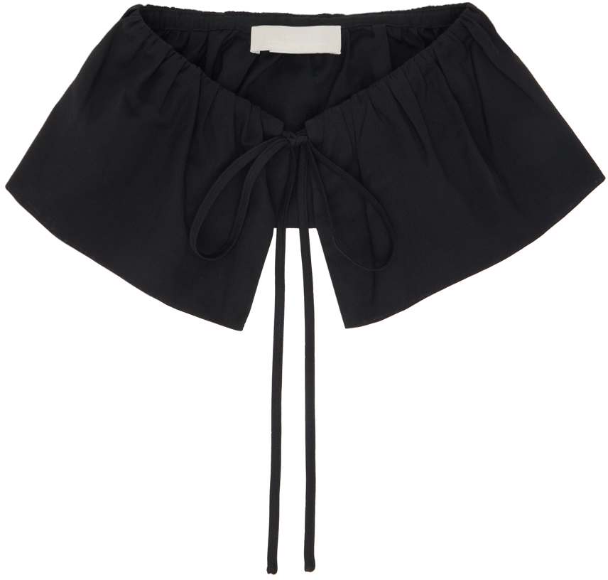 AMOMENTO: Black Sheer Shirring Volume Scrunchie | SSENSE