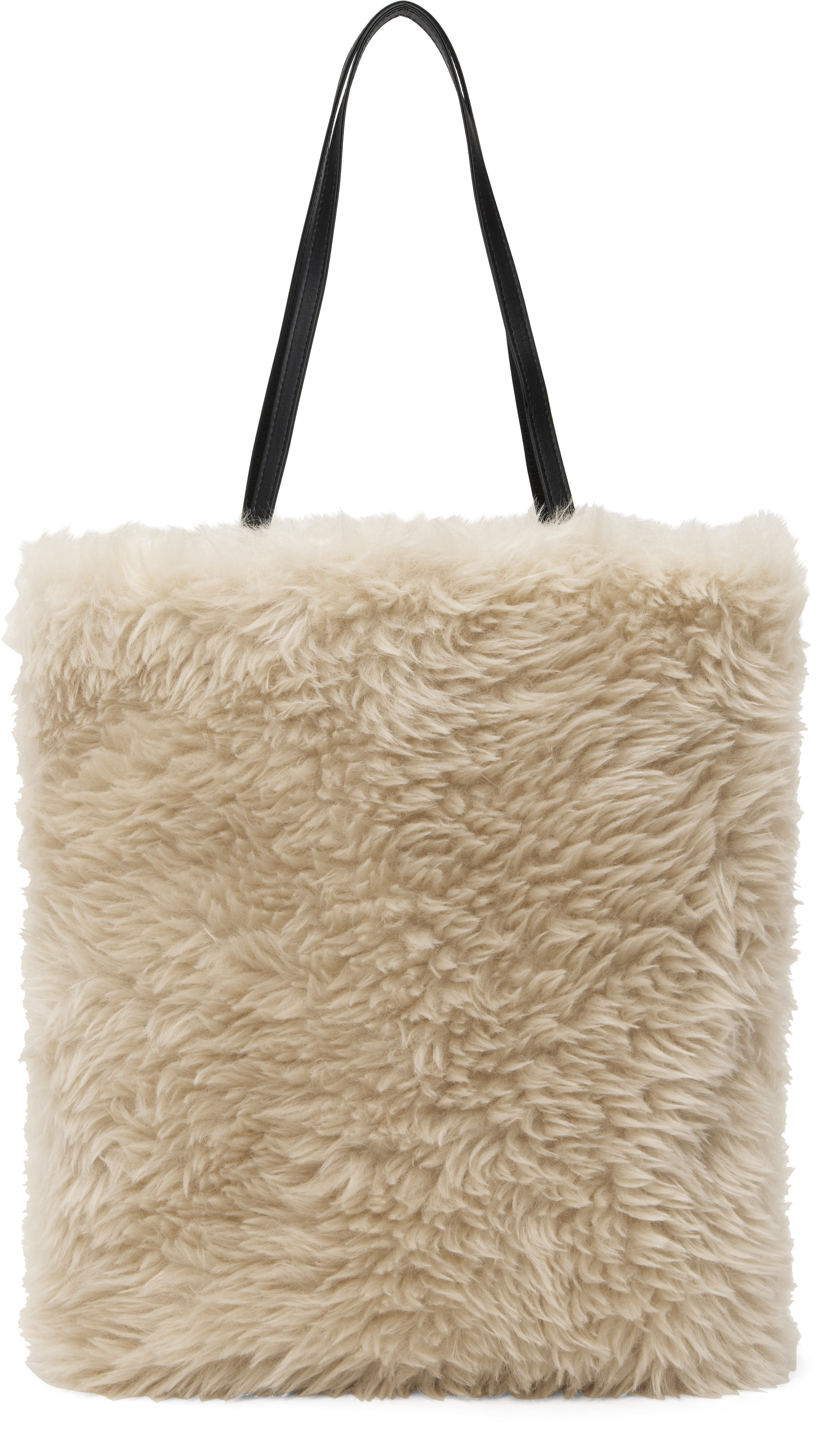 Beige Faux-Fur Tote