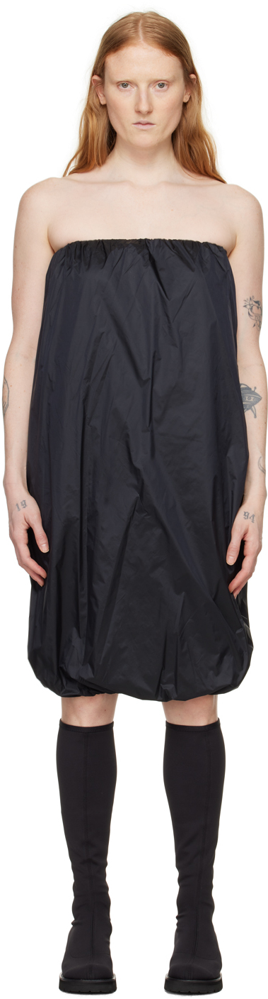 Shop Amomento Black Shirred Mini Dress