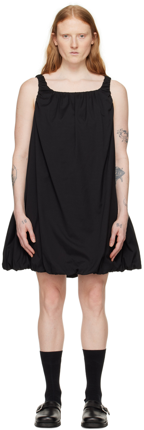 Shop Amomento Black Semi-sheer Minidress