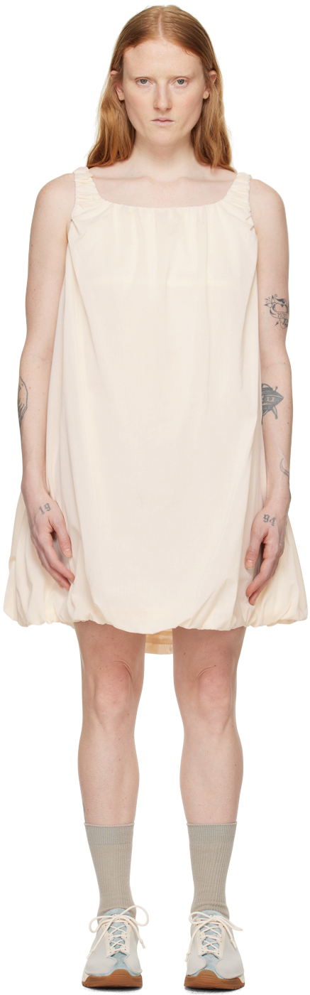 Shop Amomento Off-white Semi-sheer Minidress In Ivory