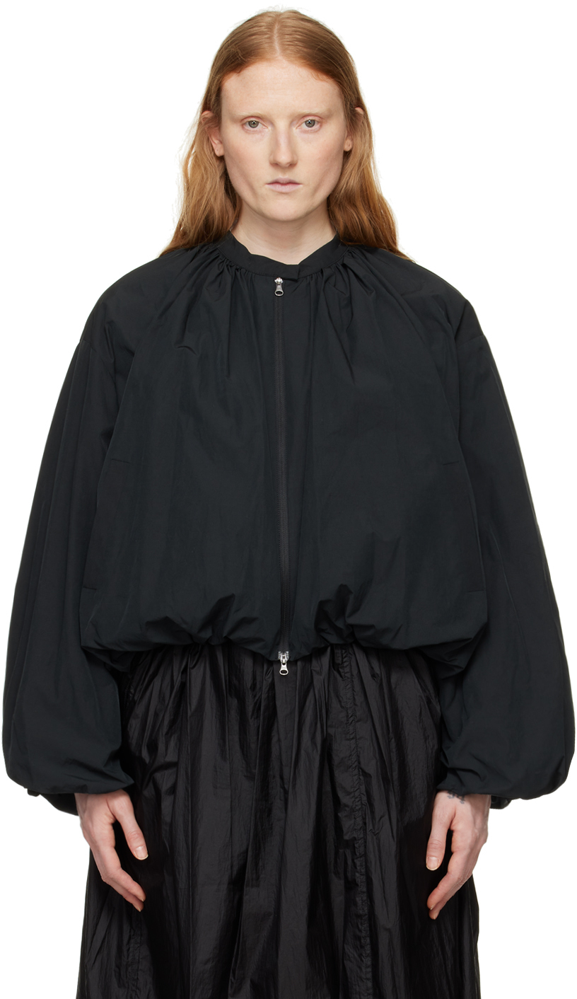 AMOMENTO: Black Shirred Jacket | SSENSE