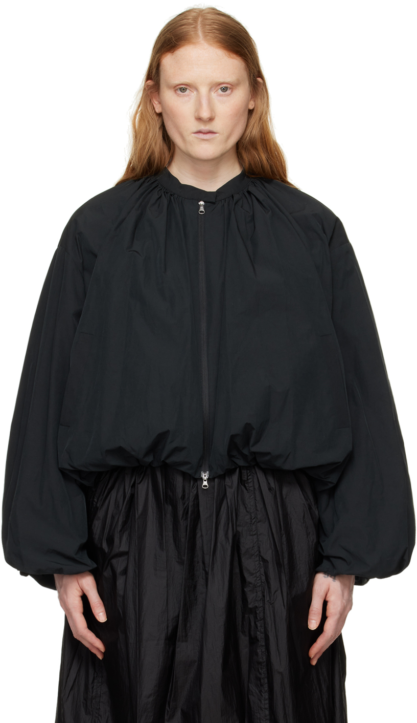 Shop Amomento Black Shirred Jacket
