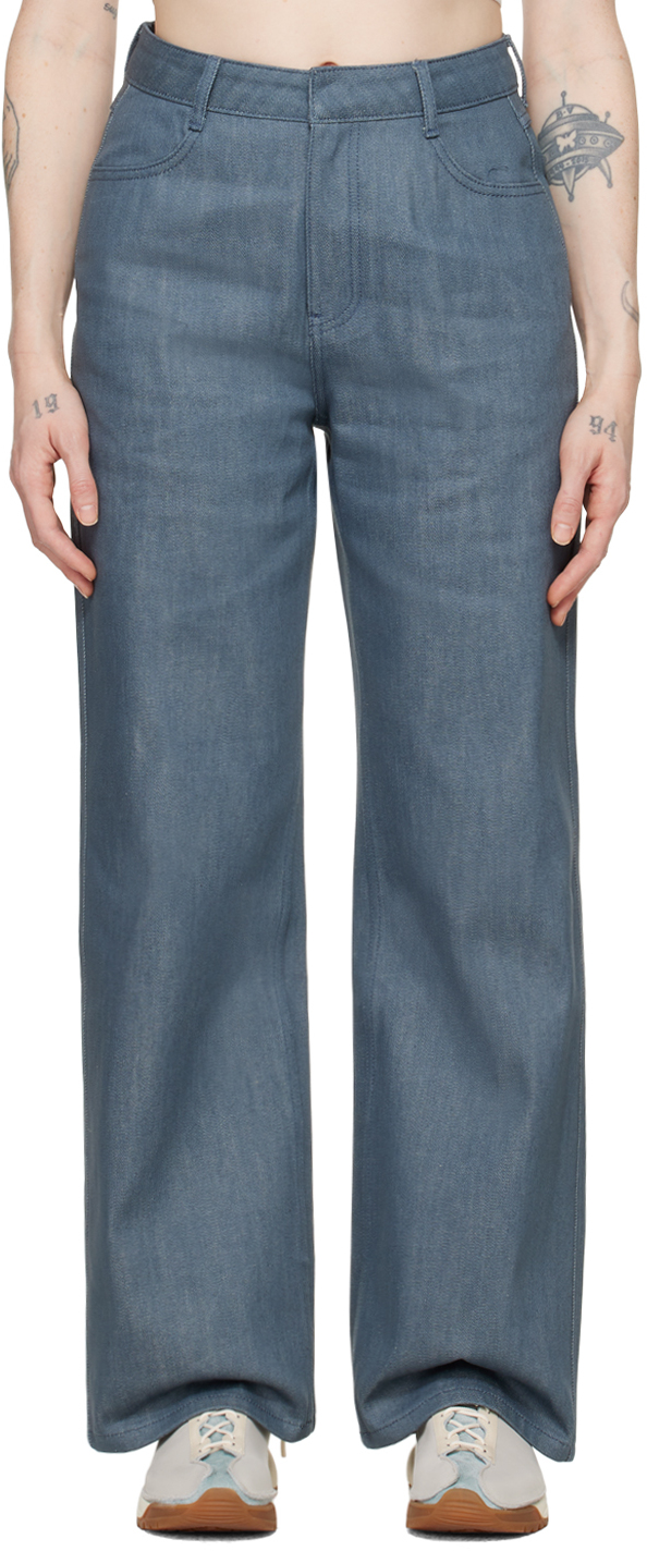 amomento ストレートジーンズ Blue Straight Fit Jeans by AMOMENTO on Sale