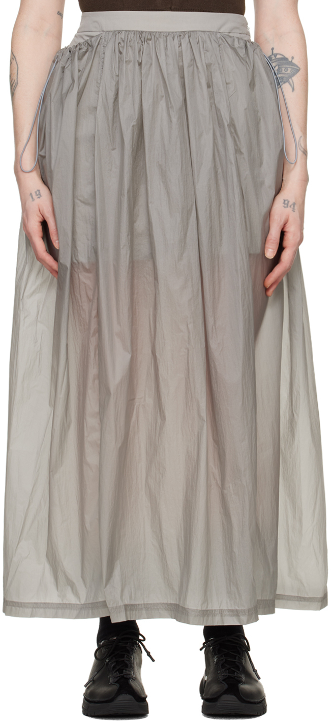 Shop Amomento Gray Layered Maxi Skirt In Grey
