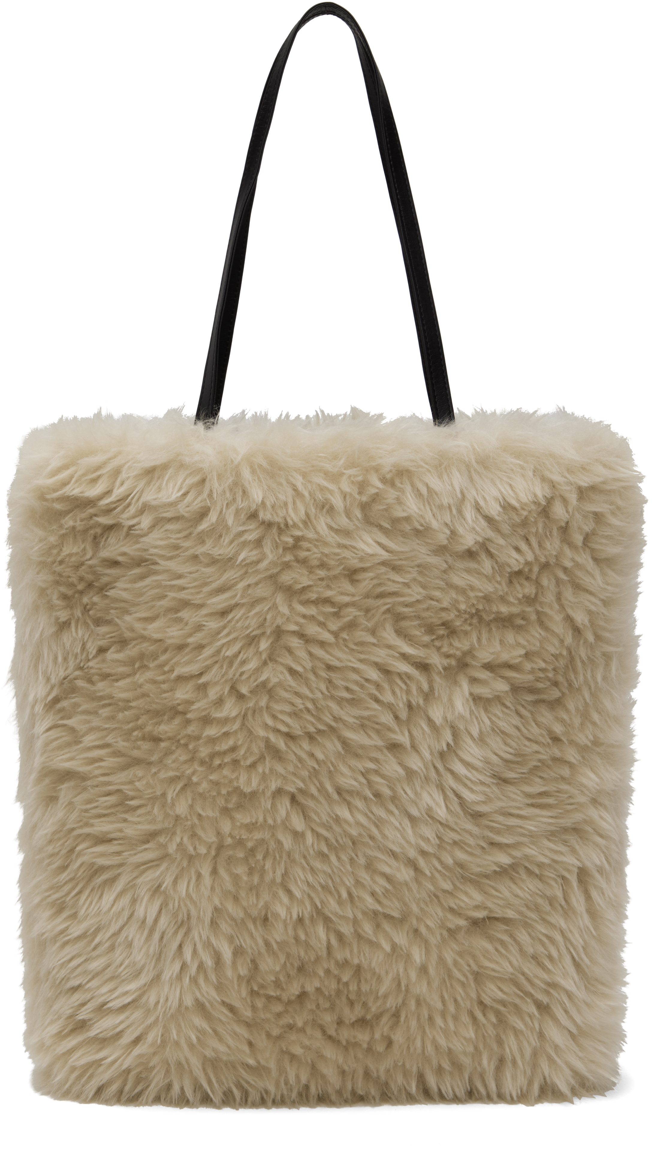 Beige Faux-Fur Tote