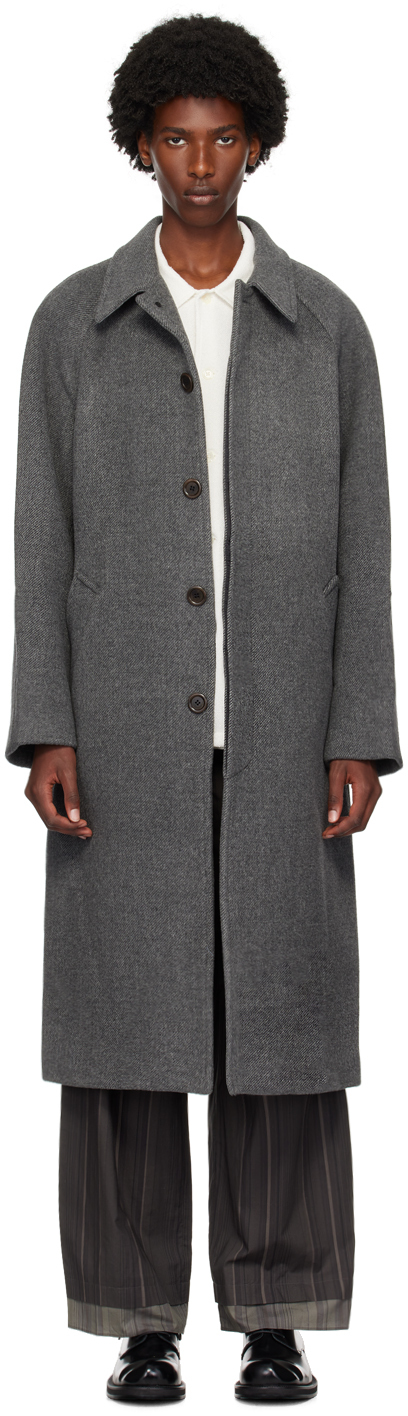 Gray Raglan Long Coat