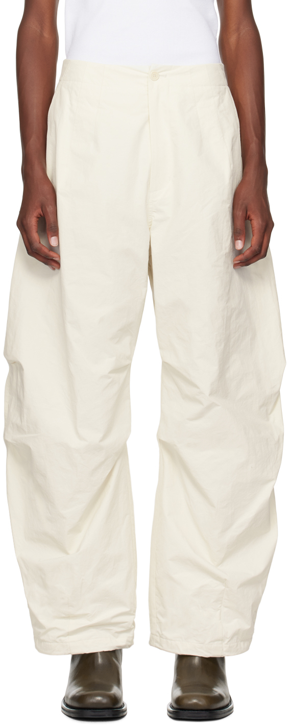 Shop Amomento Off-white Wide Capri Trousers In Ecru