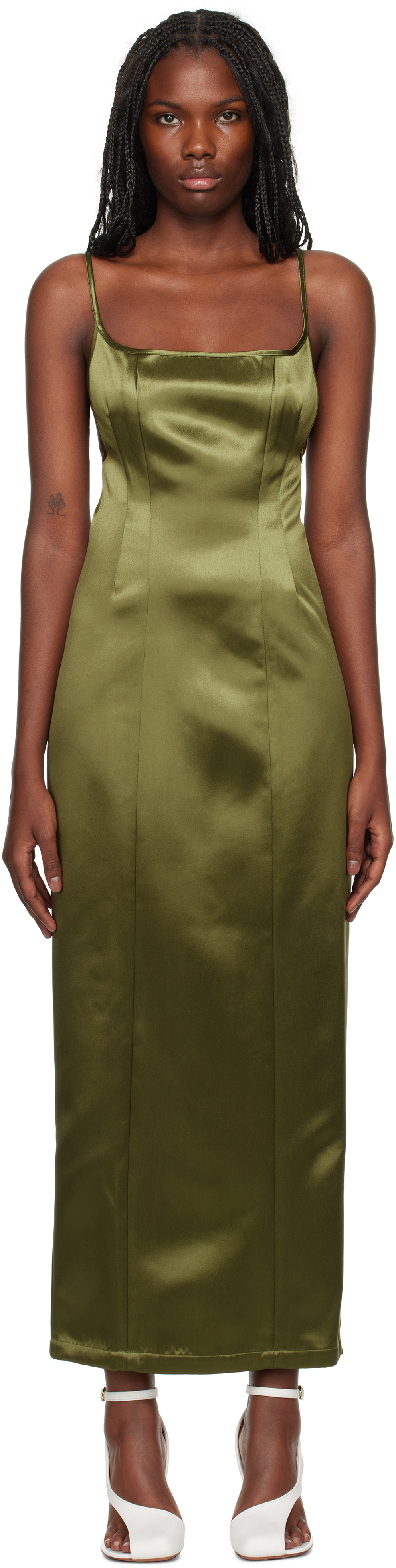 Shop Paris Georgia Green 09 Sammy Midi Dress In Olive