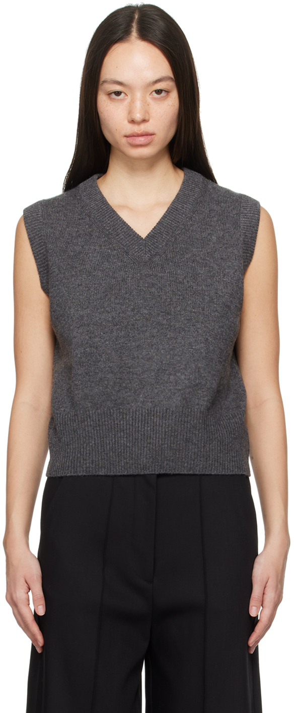 SSENSE Exclusive Gray 'Elemental by Paris Georgia' V-Neck Vest