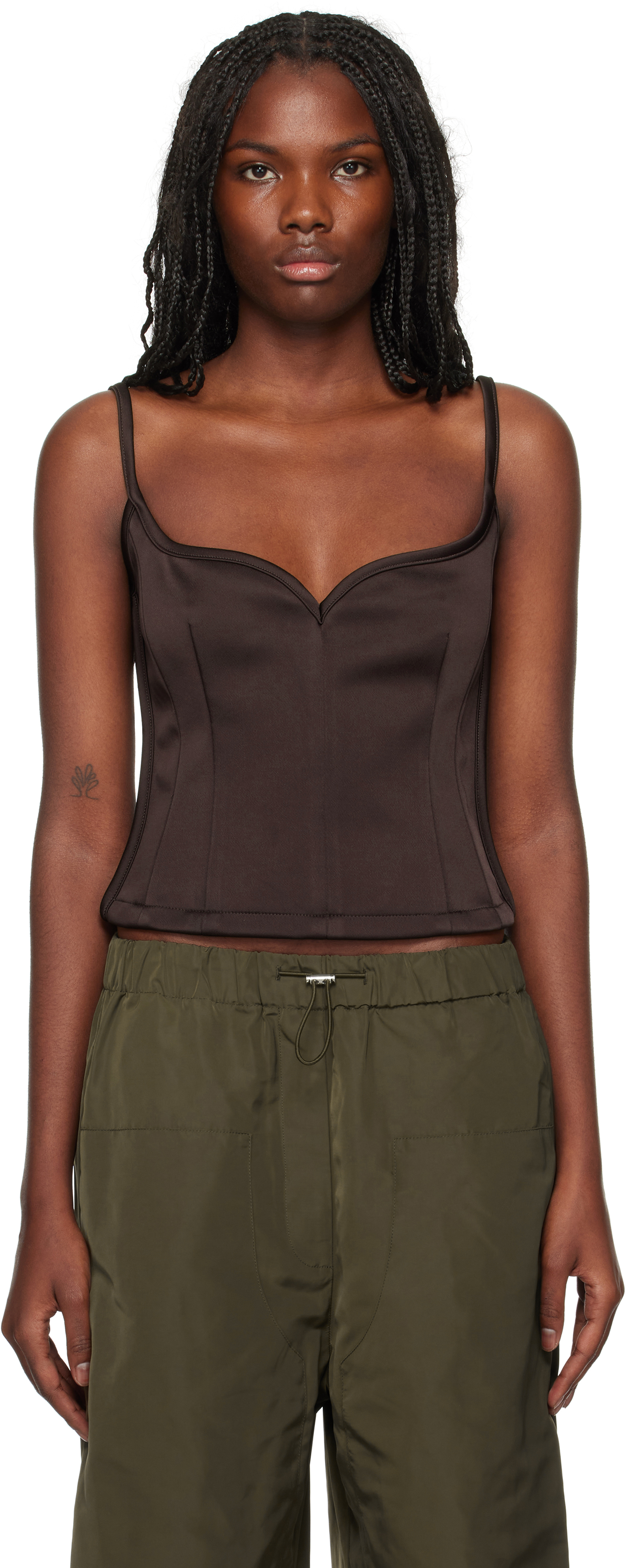 PARIS GEORGIA BROWN 09 HEART SINGLET TANK TOP 