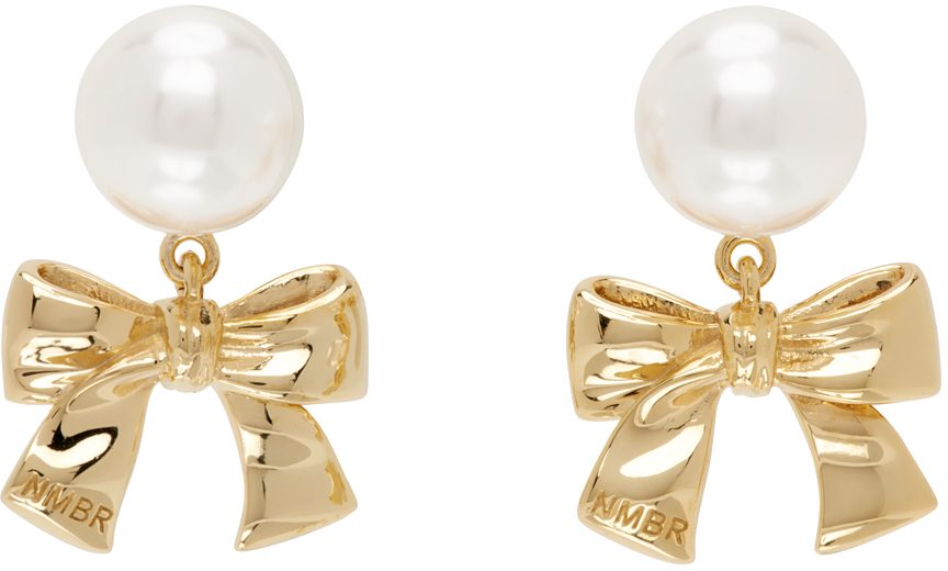 Gold 
White #9118 Earrings