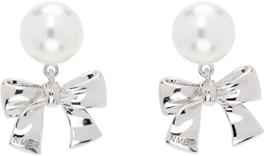 Silver & White #9118 Earrings
