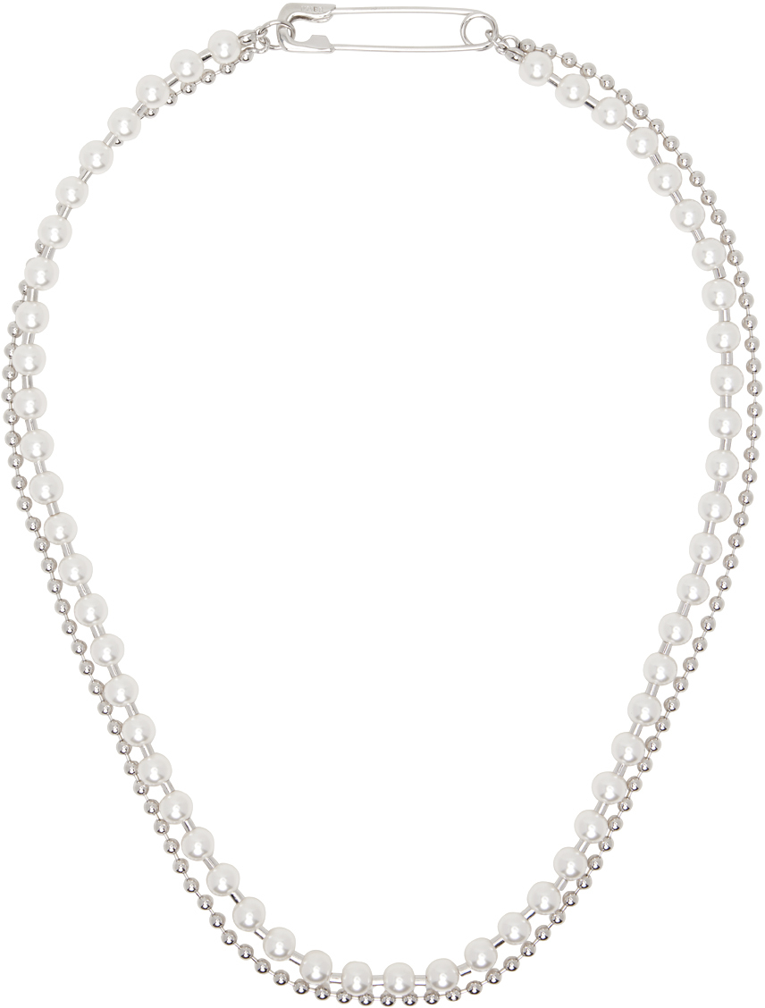 Silver & White #9709 Necklace