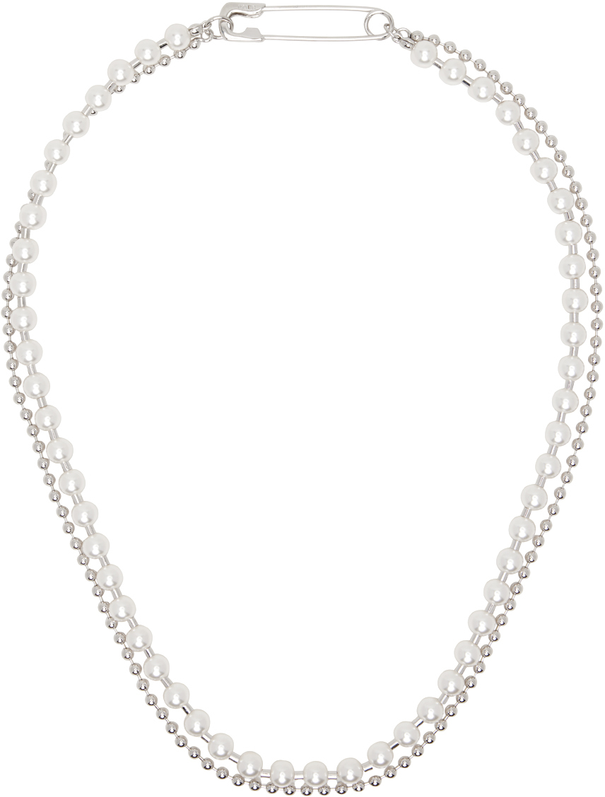 Silver 
White #9709 Necklace