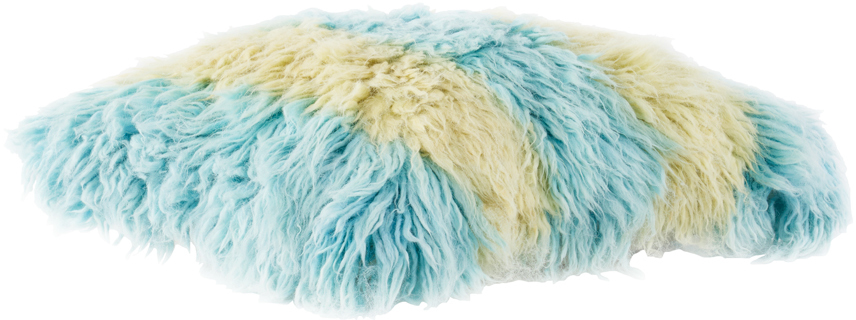 Mush Studios Blue & Yellow 'the Pinched' Cushion In Pool
