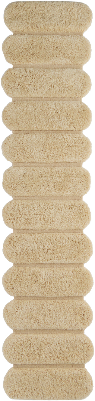 Mush Studios Beige 'the Ribbed Runner' Rug In Ecru