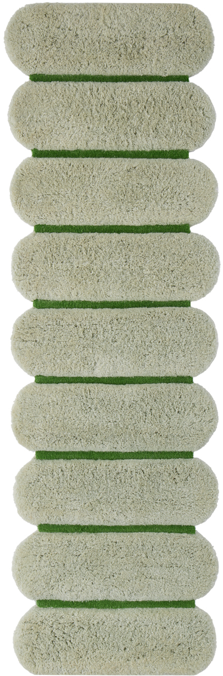 Mush Studios Green 'the Ribbed Runner' Rug In Mantis