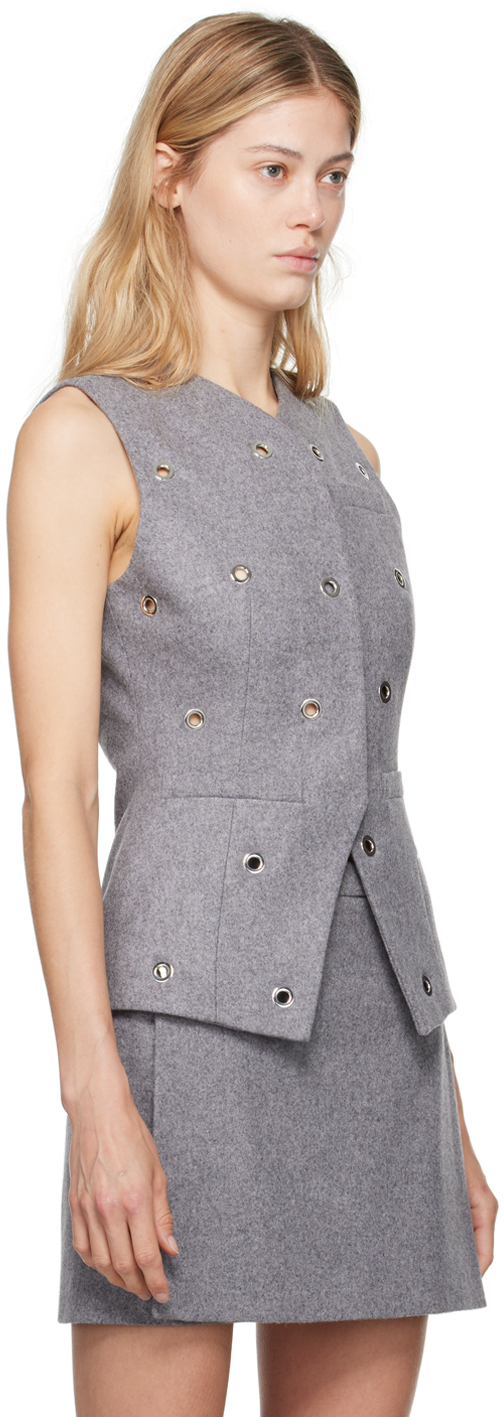Msgm Eyelet-detail Vest In 96 Grey