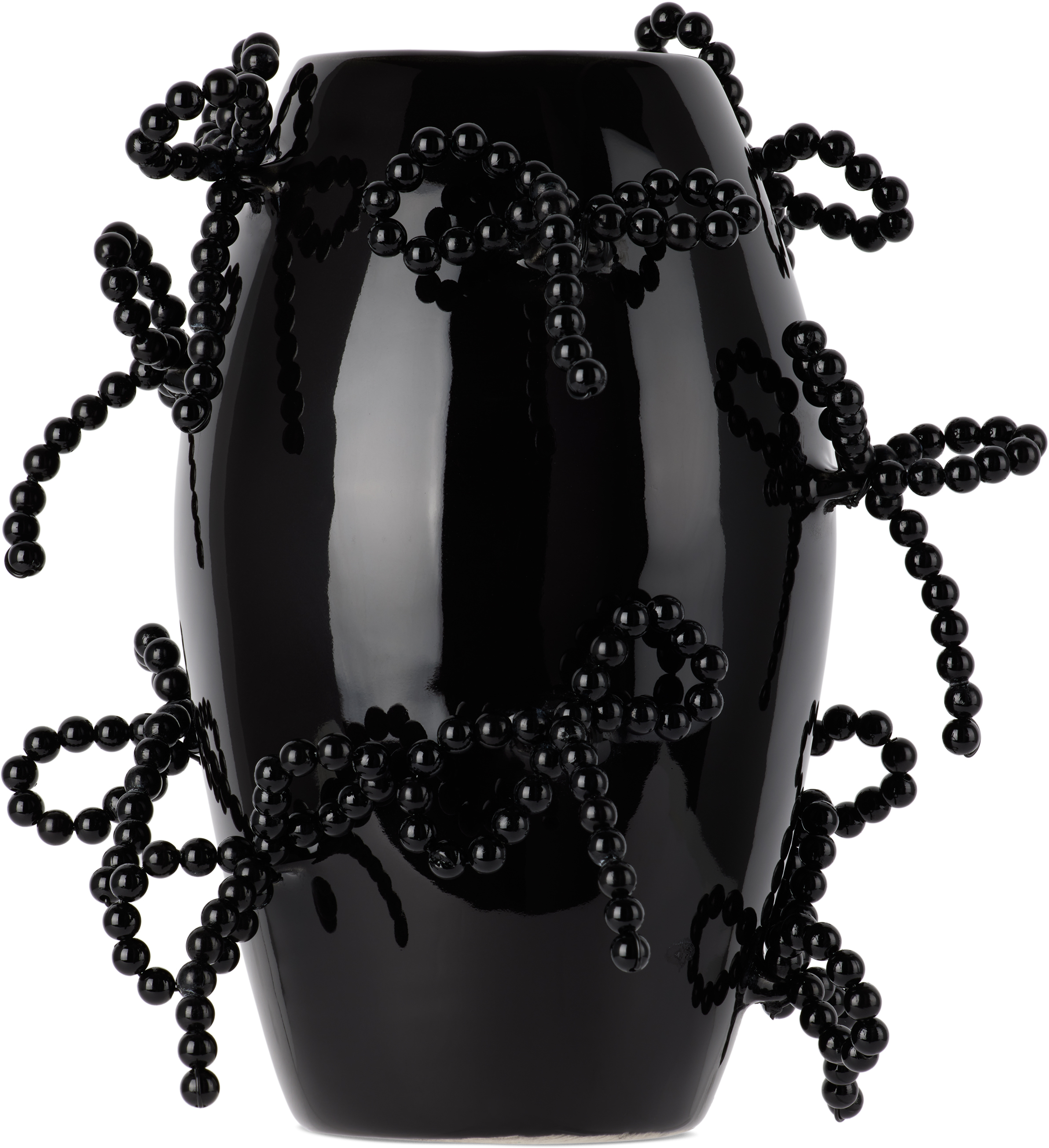 Shop Completedworks Black Pearly Pearl Small Vase In Gloss Black