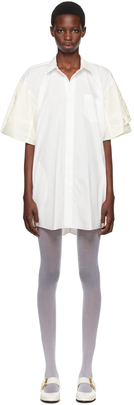 White Shirt Minidress by sacai on Sale