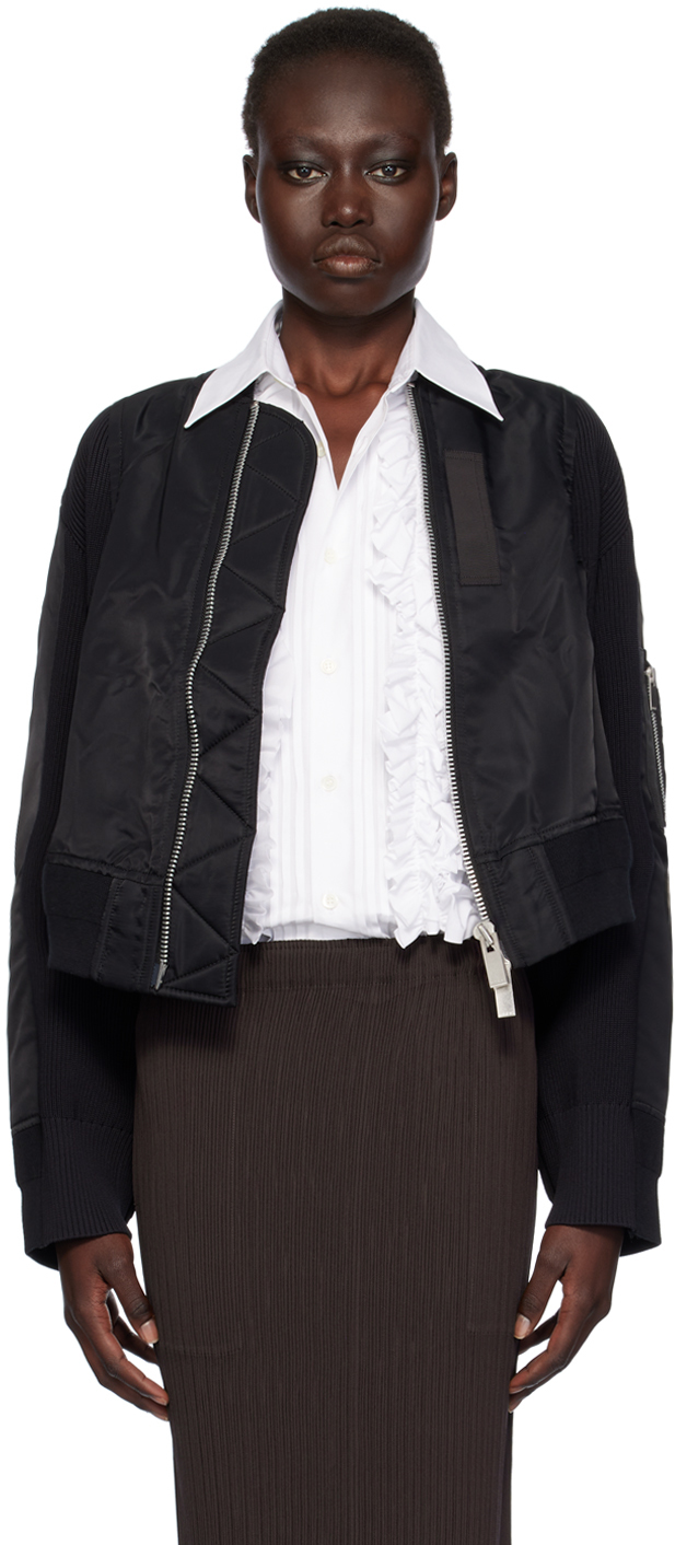 【sacai】ブラック パネル ボンバージャケット sacai: ブラック パネル ボンバージャケット | SSENSE 日本